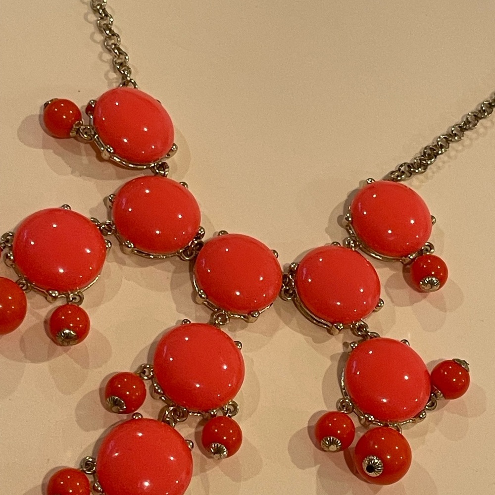 Jcrew Women’s Orange Bubble Statement Necklace - image 7